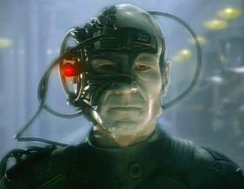 Captain Picard assimilated as Locutus of Borg